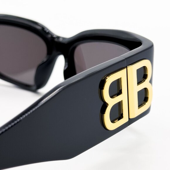 NEW BALENCIAGA BB0360S 005 SUNGLASSES UNISEX BLACK RECTANGULAR BALENCIAGA - Picture 9 of 13